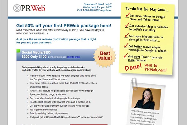 PRWeb Landing Page
